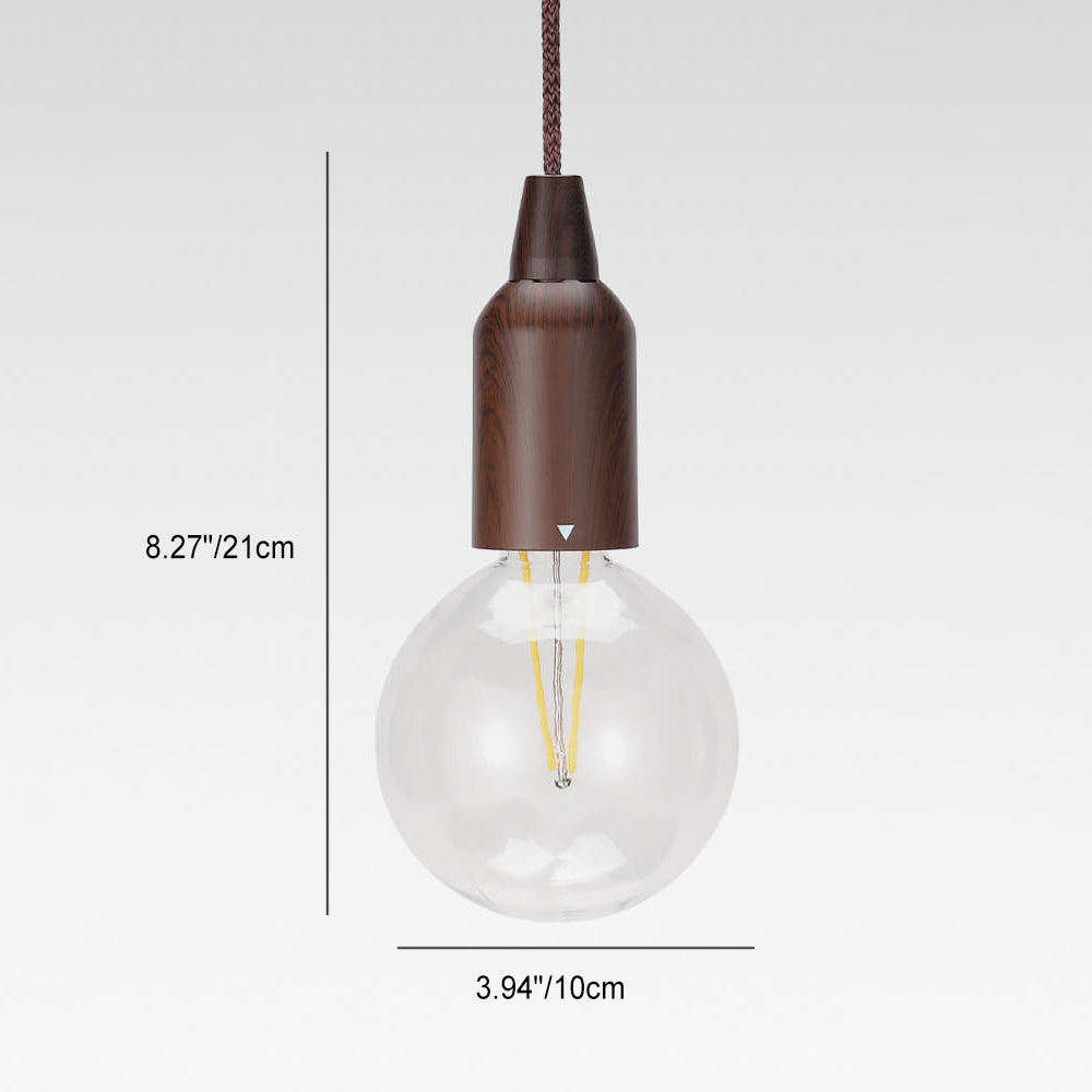 Retro Portable Waterproof Wood Round Cone Battery USB 1-Light Camping Outdoor Light | Bowlift