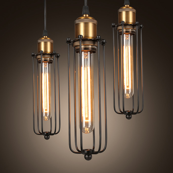 BowLift | Retro Industrial Pendant Light with Metal Cage
