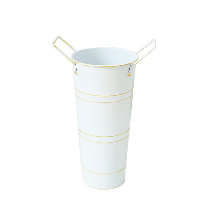 BowLift | Retro Iron Flower Bucket with Handles – Decorative Metal Flower Pot for Home