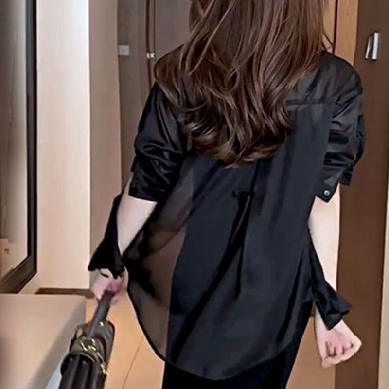 Summer blouse made of silk chiffon | Bowlift