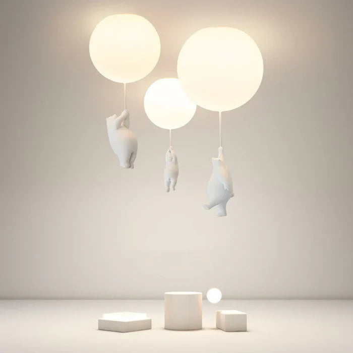 Children's Ceiling Lamp with Bear and Balloon - CloudBear | Bowlift