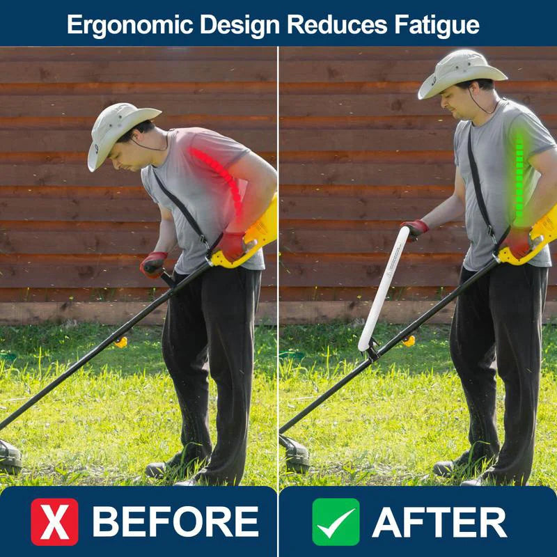 BowLift | Ergonomic Weed Killer Handle Extension Brush Cutter Trimmer Handle