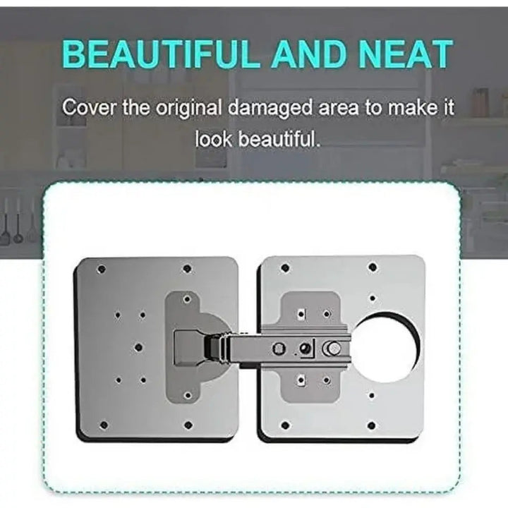 BowLift | 2+2 | Stainless Steel Repair Plate For Hinges & Cabinet Doors