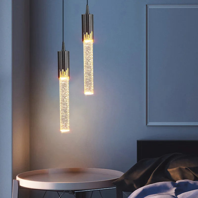 BowLift | Glass Pendant Lamp in Cylinder Shape - Lustreau