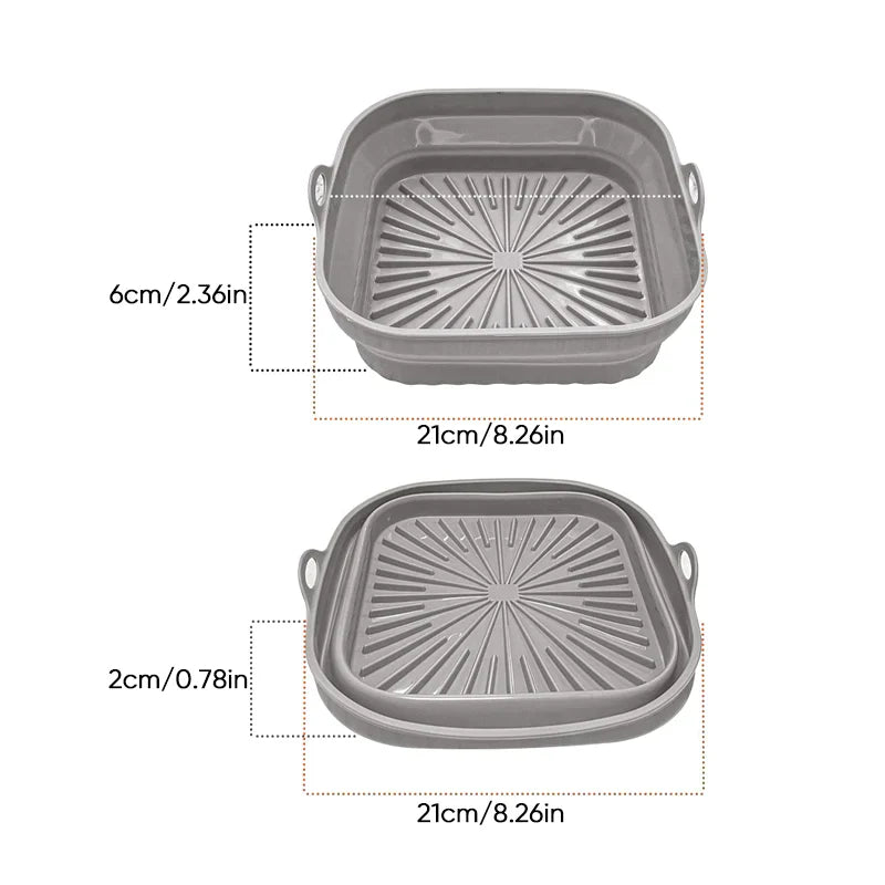 Air Fryer Silicone Grill Pan Reusable Baking Tray | Bowlift