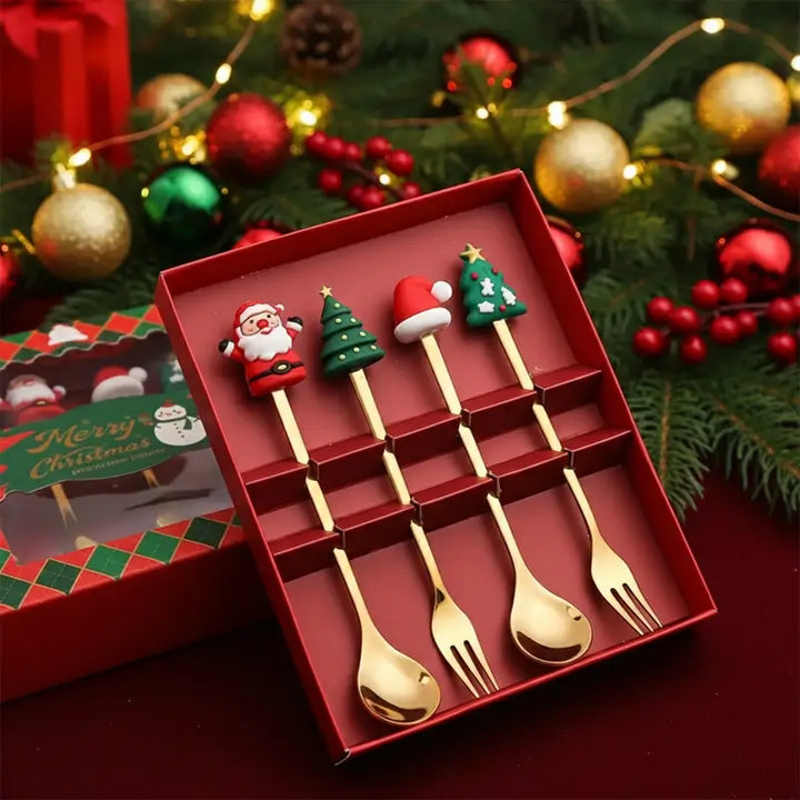 BowLift | Stainless Steel Christmas Utensil 4-Piece Sets