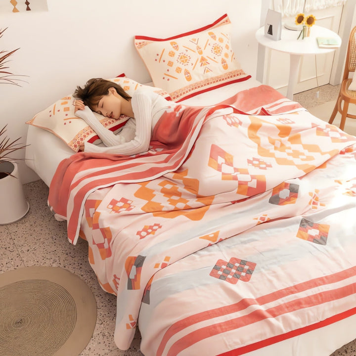 BowLift | Chevron Design Four-Layer Cotton Blanket