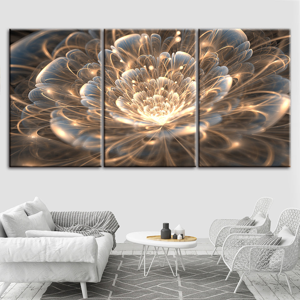 Mystical Flower 3 Piece - Canvas Wall Art Painting | Bowlift