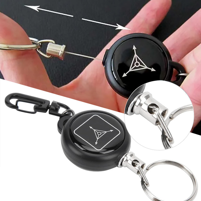 Keychain with retractable wire rope (3 pieces) | Bowlift