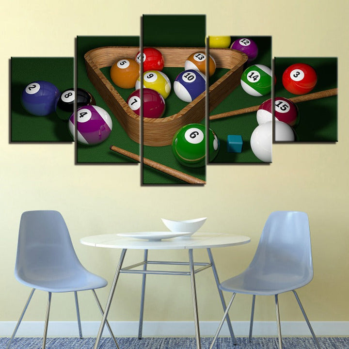 5 Piece Pool Balls - Canvas Wall Art Painting | Bowlift