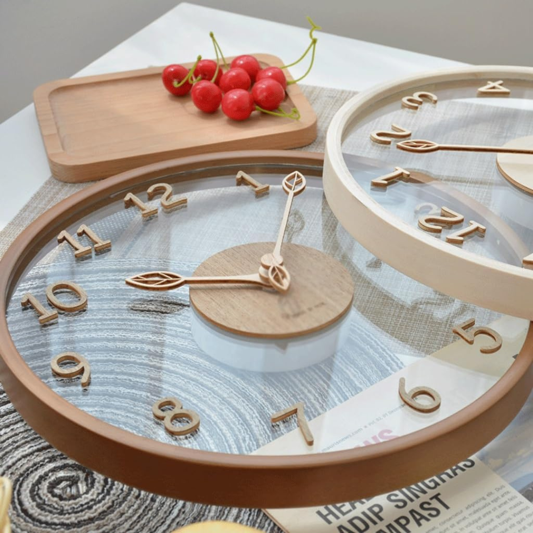 BowLift | Stylish Wooden Wall Clock of Glass