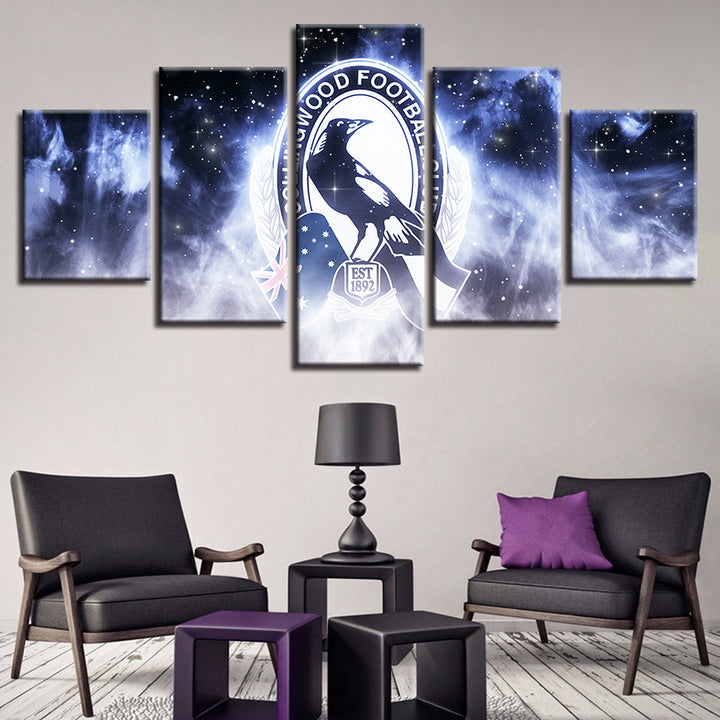 Collingwood Football Club 5 Piece - Canvas Wall Art Painting | Bowlift