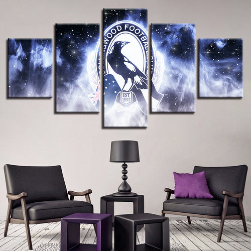 Collingwood Football Club 5 Piece - Canvas Wall Art Painting | Bowlift