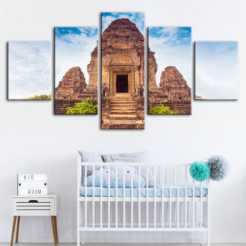 Ancient Temple 5 Piece - Canvas Wall Art Painting | Bowlift