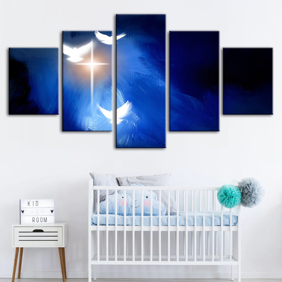 Shining Doves 5 Piece - Canvas Wall Art Painting | Bowlift