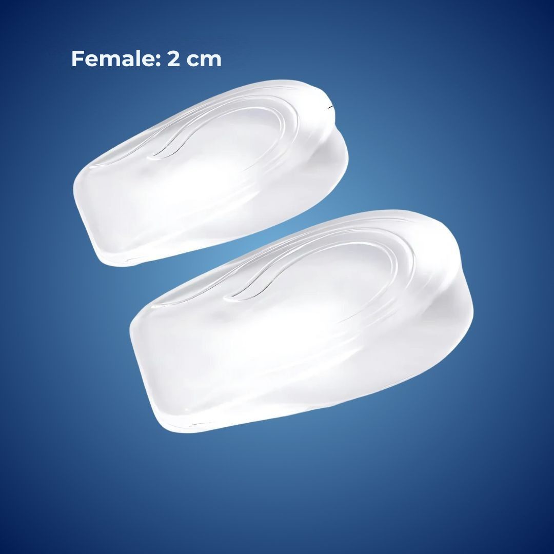 LiftComfort Silicone Gel Heel Lifting Inserts | Height Increase - Pain Relief for Plantar Fasciitis - Shock Absorption - Better Posture Bowlift