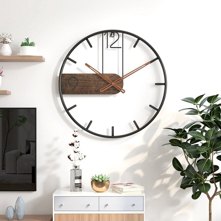 Robust Wall Clock of Steel and Walnut - Stylish Design for Any Interior | Bowlift