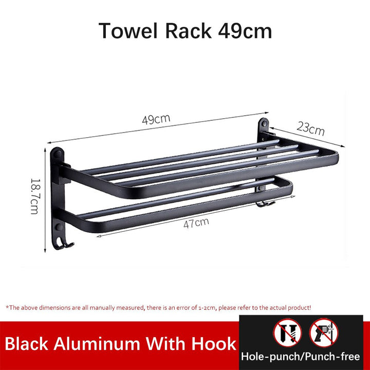 BowLift | Easy Organizer Bathroom Aluminum Foldable Towel Rack