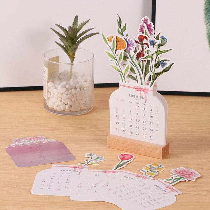 BowLift | 2024 Desk Calendar with Wooden Frame