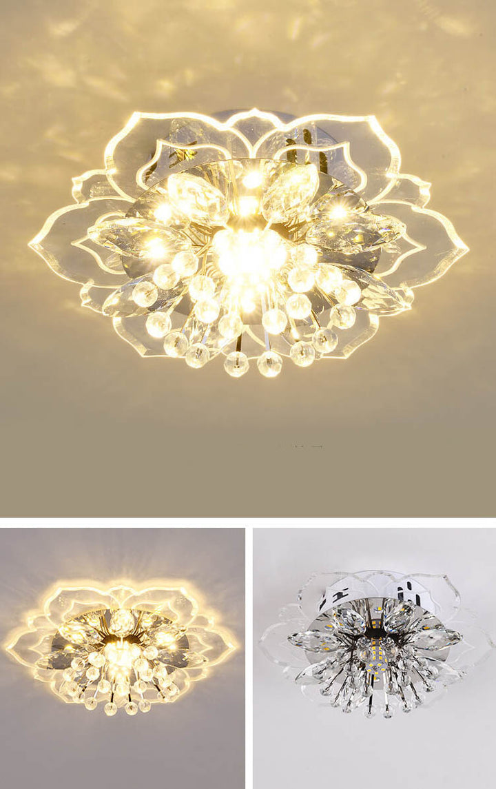 BowLift GlowPetal | LED Crystal Ceiling Light | Flower Shaped, RGB Color Changing & Energy Efficient