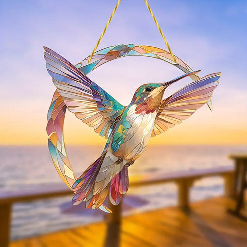 BowLift | Luminara HummiGlow Kolibri Sun Catcher | Memory & Joy of Life | Handcrafted Window Decoration made of Acrylic