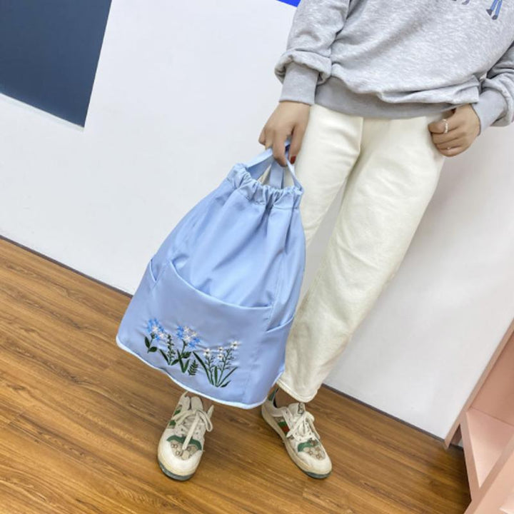 Multifunctional travel backpack with drawstring and embroidery | Bowlift