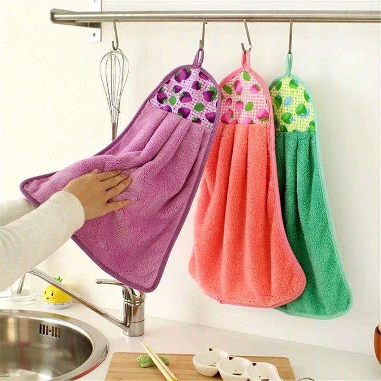 Hanging Kitchen Towel Small Soft Dish Towel Cloth for Kitchen Bathroom Use Bowlift