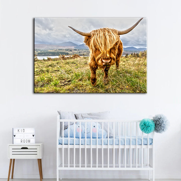 Cute Wild Cow - Canvas Wall Art Painting | Bowlift