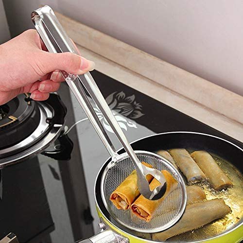Frying Tong With Strainer Stainless Steel Bowlift