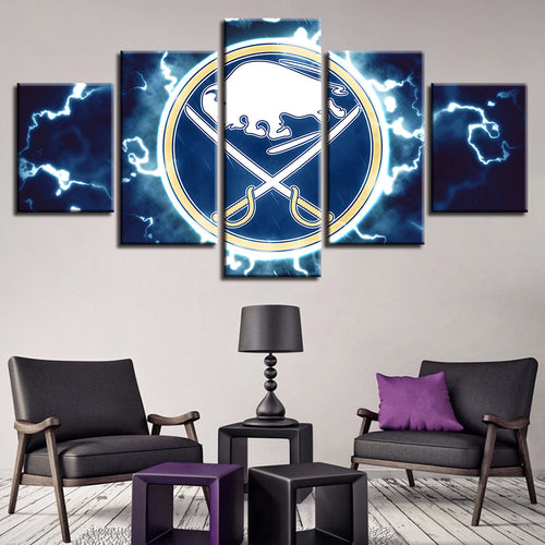 Electric Buffalo Sabers 5 Piece - Canvas Wall Art Painting | Bowlift