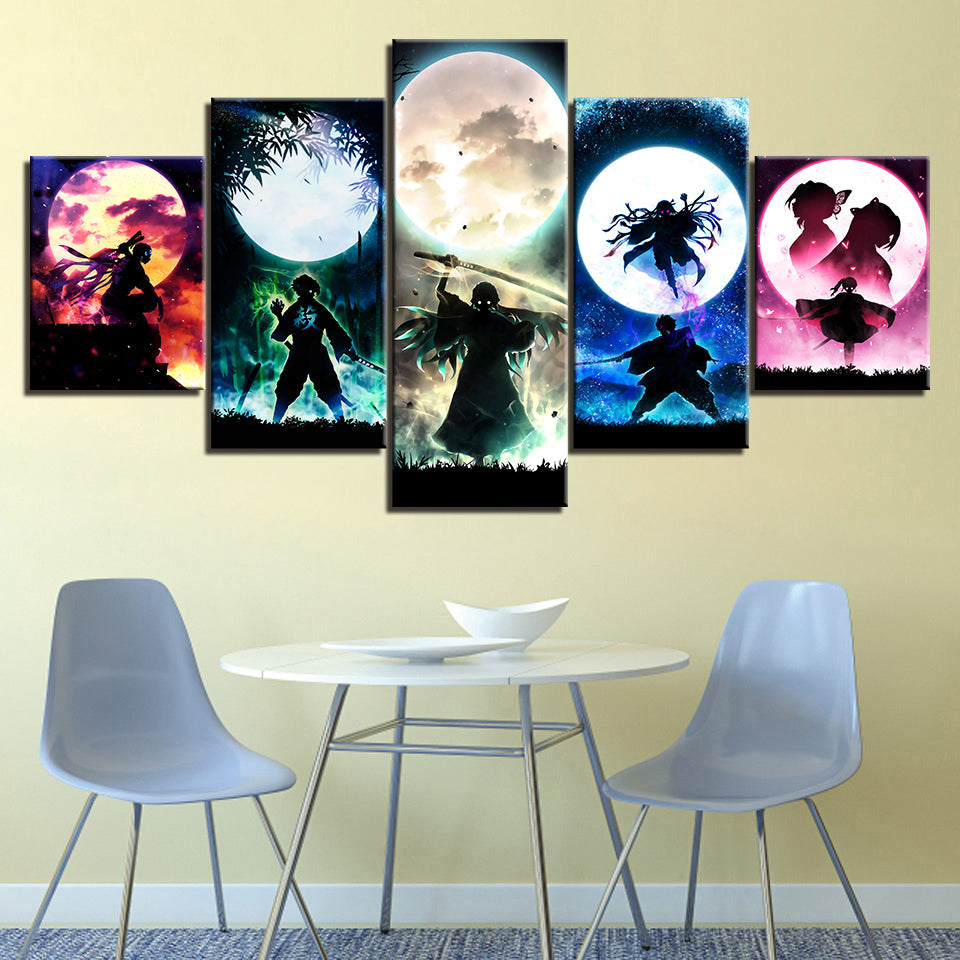 Demon Slayer - 5 Piece Canvas Wall Art Painting - Stunning Anime Inspired Design | Bowlift