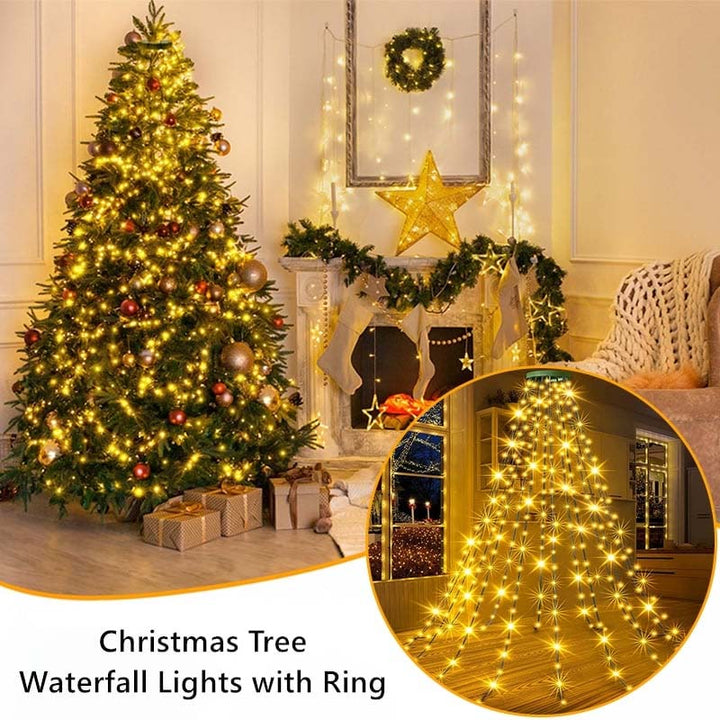 BowLift | Christmas Tree Waterfall Lights with Ring