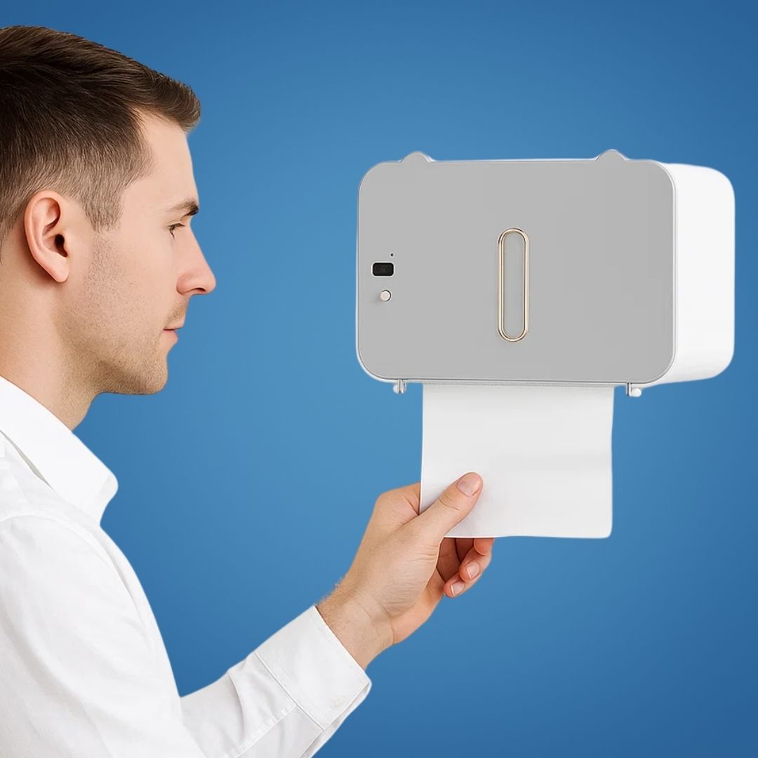 CleanGuard | Touch‑Free Toilet Roll Dispenser – Sensor‑Activated – Auto‑Fold Cut – For Busy Washrooms Bowlift