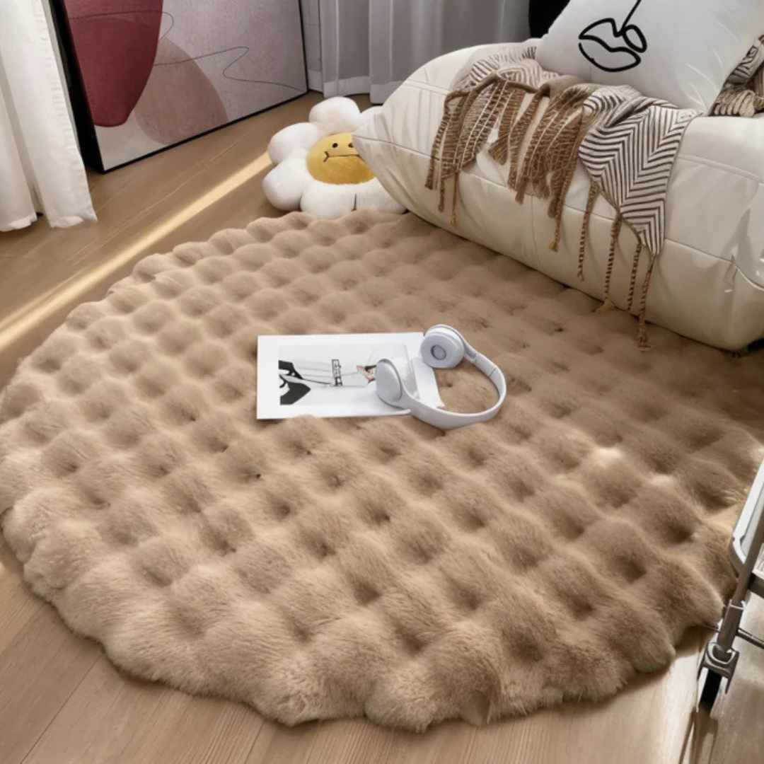 BowLift | Round Fleece Rug 90x90 cm Soft Anti-Slip