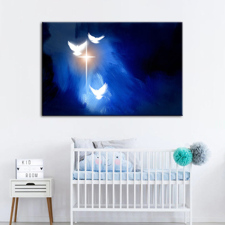 Shining Doves - Canvas Wall Art Painting | Bowlift