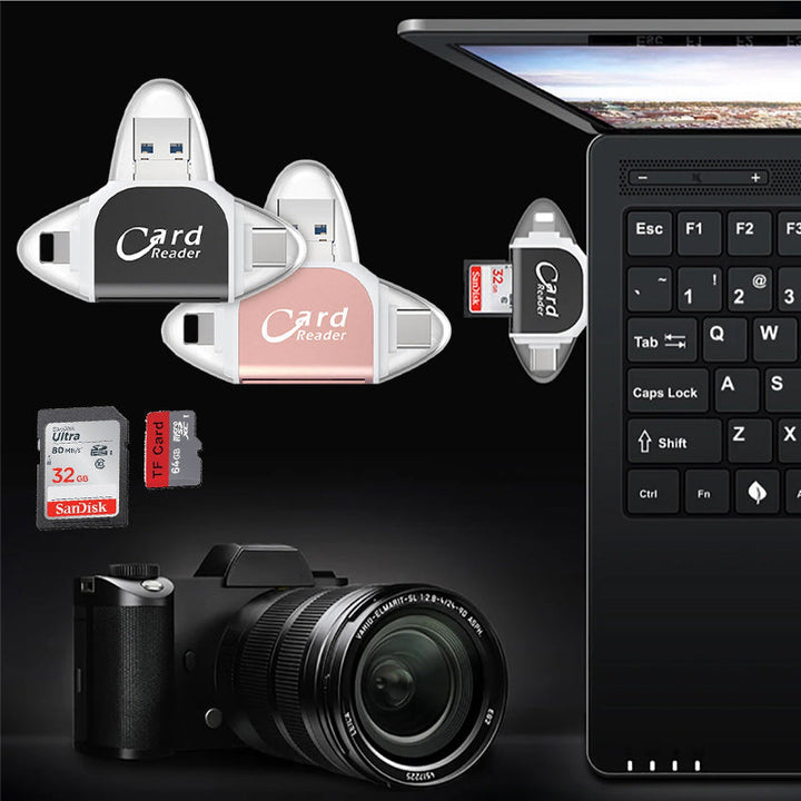 BowLift | New Multi-Port 4 in 1 Universal SD TF Card Reader