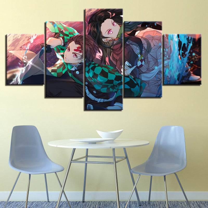 Anime Warrior Team 5 Piece - Canvas Wall Art Painting | Bowlift