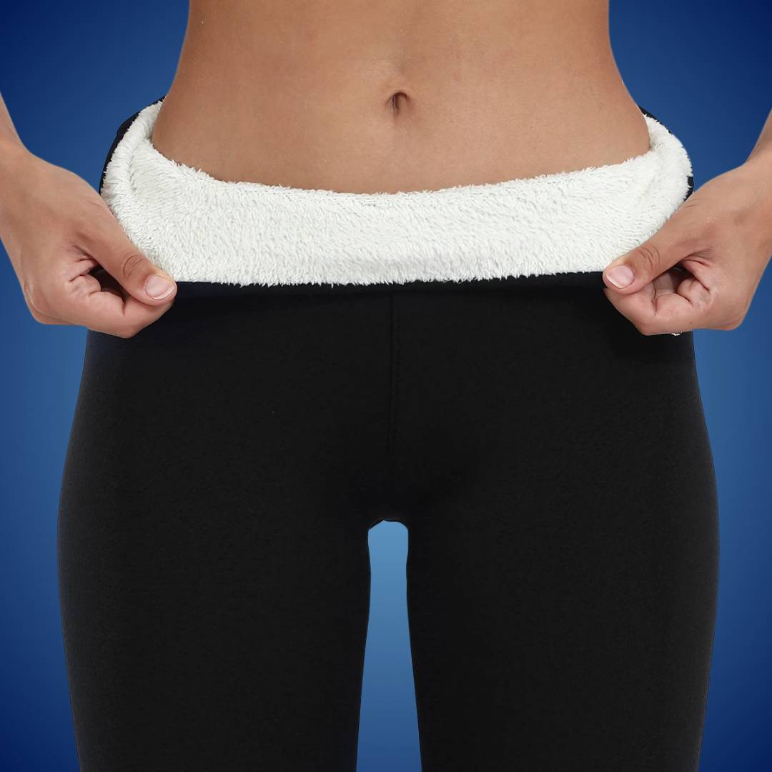 WarmFlex High-Waisted Warm Fleece Leggings | Winter Legging for Cold Weather - Warm Legging - for Outdoor Activities Bowlift