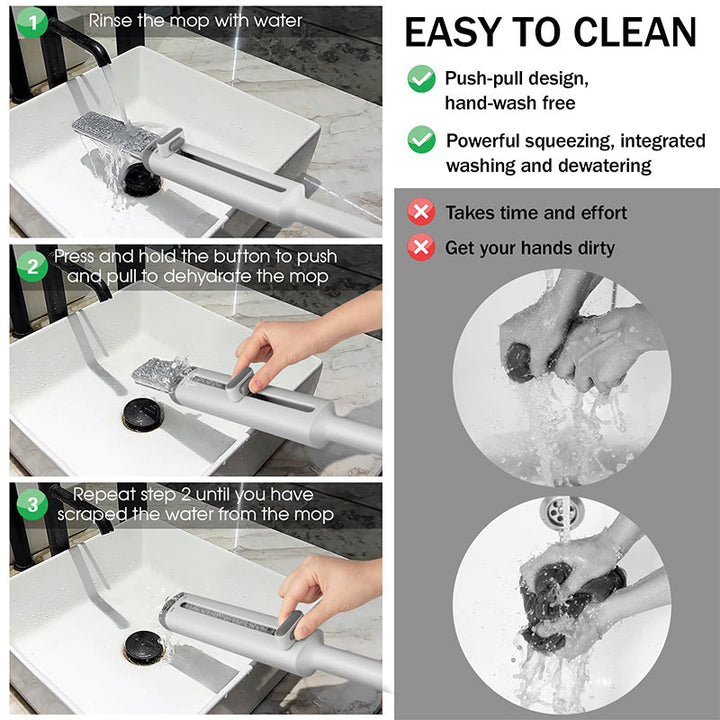 BowLift | Rotatable Self-Squeeze Mini Mop with Crevice Brush