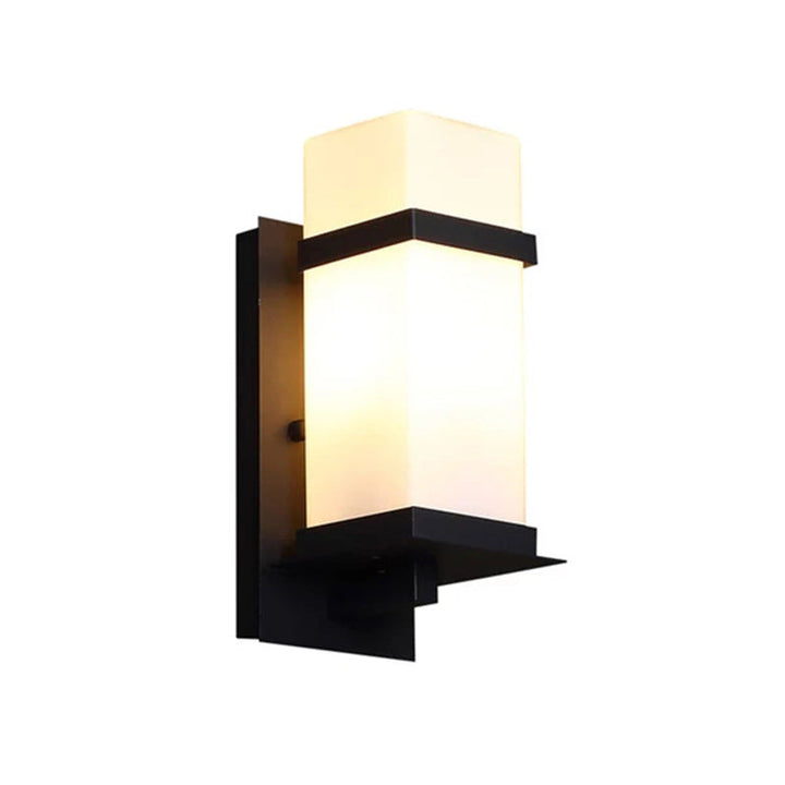 Modern Chinese Square Outdoor Waterproof 1-Light Wall Sconce Lamp | Bowlift