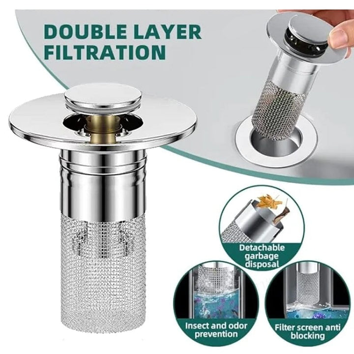 Drain filter stainless steel with pop-up mechanism | Bowlift