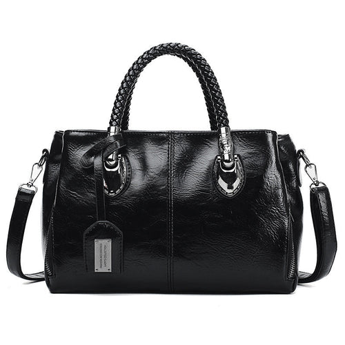 BowLift | New handbags made of oil wax leather Boston, large tote bag made of soft leather