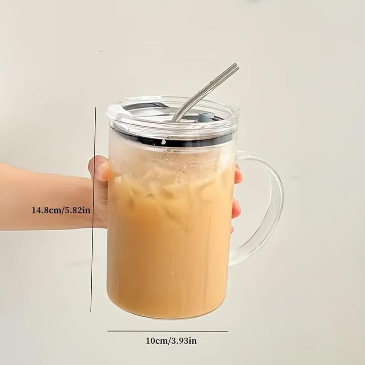 BowLift | Large Glass Cup withLid & Straw