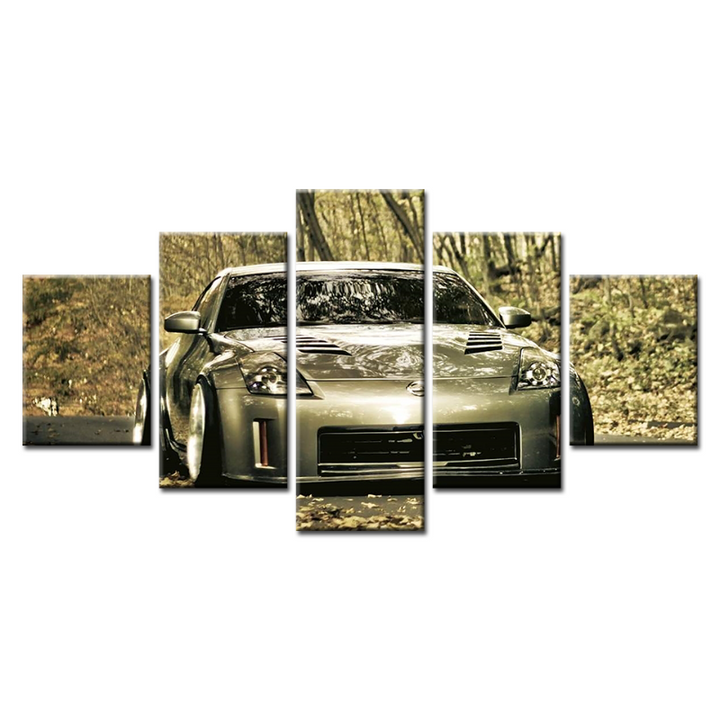 5 Piece Close Up Metallic Car - Canvas Wall Art Painting | Bowlift