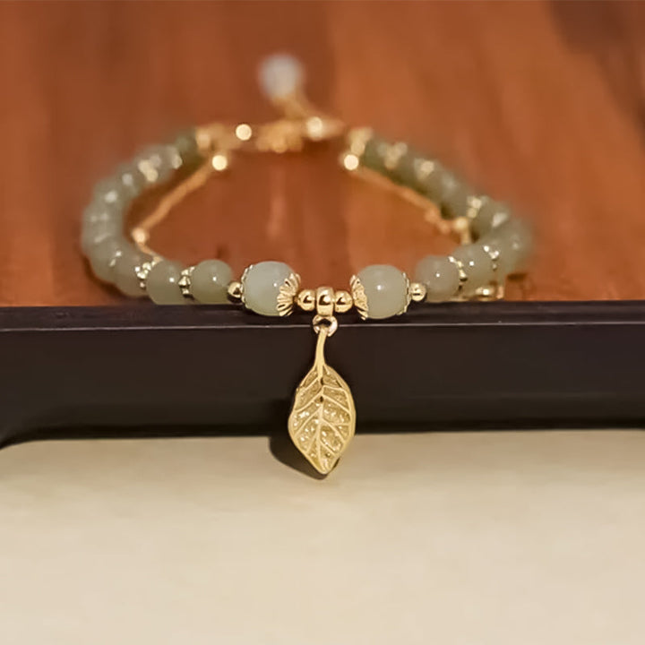 BowLift | Hetian Jade Leaf Gold Bracelet