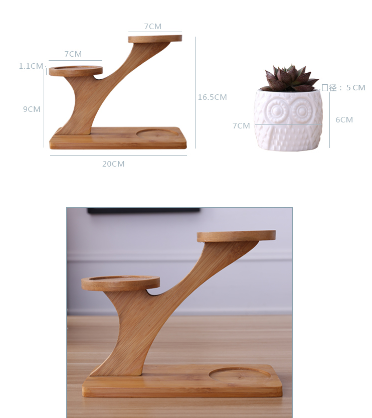 BowLift | Decorative plant stand made of wood – plant pots in owl design for succulents and indoor plants