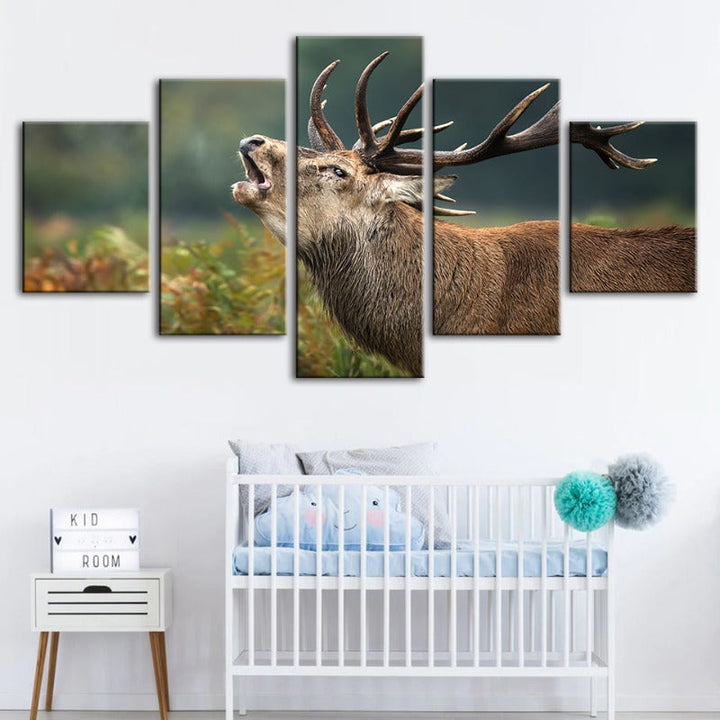 5 Piece Bleating Elk - Canvas Wall Art Painting | Bowlift