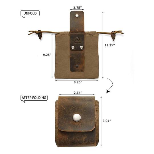 Dimoohome™ Leather and canvas bushcraft bag | Bowlift