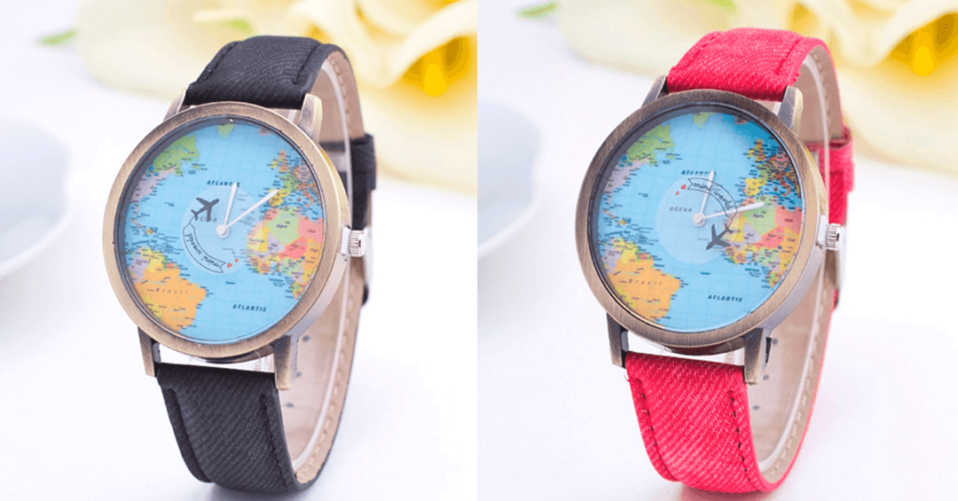 BowLift | Unisex Watch Unique Design World Map Quartz Watch