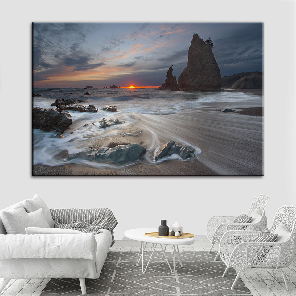 Rocky Beach - Canvas Wall Art Painting | Bowlift